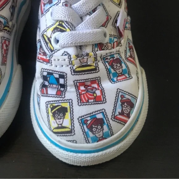 Vans X Where Is Waldo? Postage Era Elastic Lace Sneakers, Size 4.5 Toddler - Picture 3 of 10